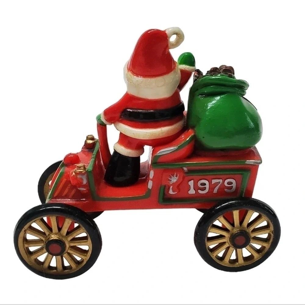 1979 Here Comes Santa Number 1 in Series Santa's Motor Car Hallmark Ornament